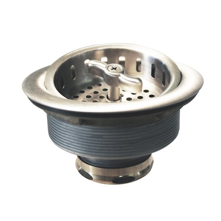 Westbrass Wing Nut Style Large Kitchen Basket Strainer in Stainless Steel D213-20